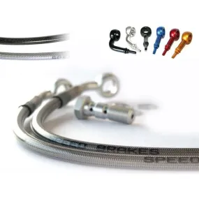 Durite de frein arrière d'aviation SPEEDBRAKES Kawasaki KFX 400 carbone/raccord rouge