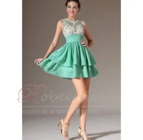 Robe de Bal Princesse Tissu Dentelle Informel Dentelle Sans Manches